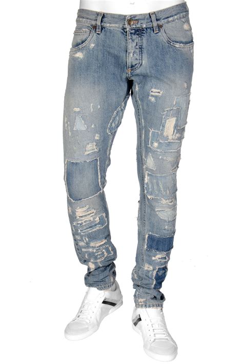 dolce gabbana jeans 14 gold|Dolce & Gabbana distressed jeans.